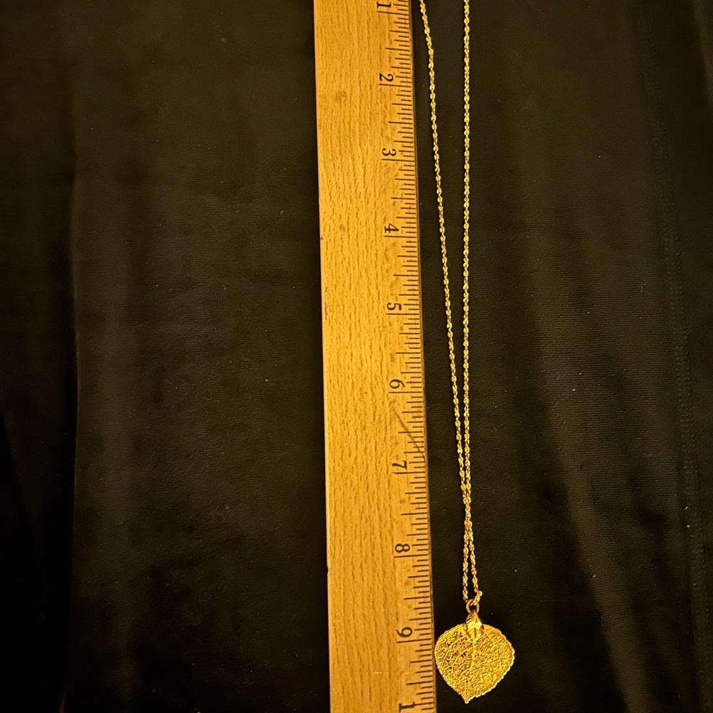 Delicate Gold Dipped Leaf Necklace - image 6